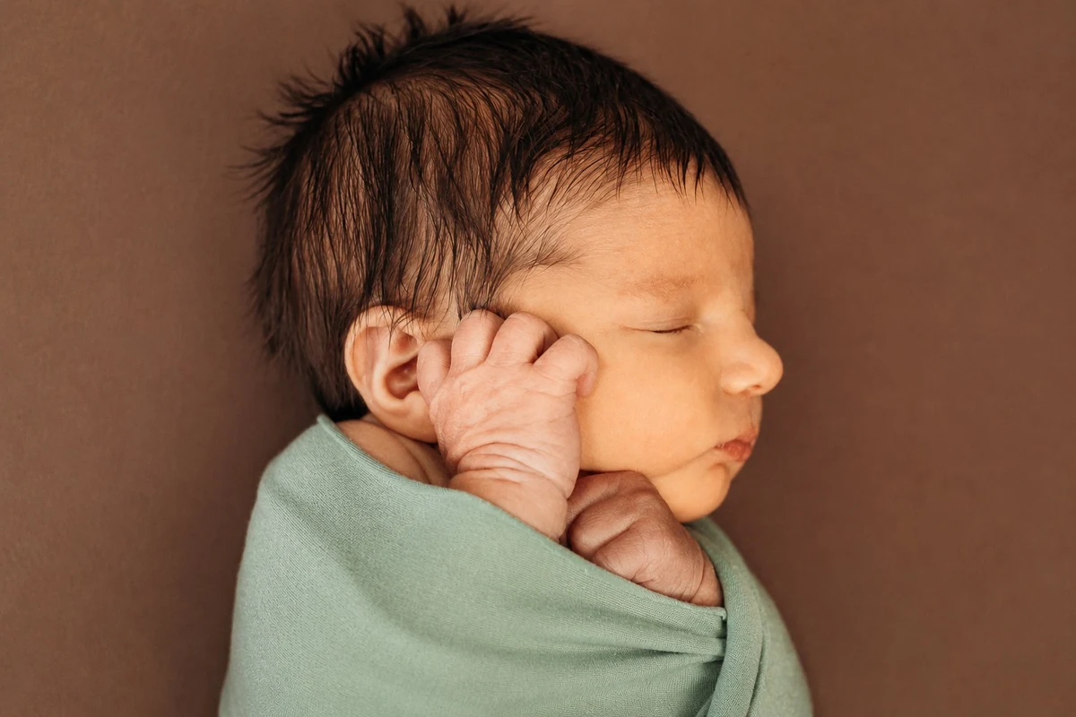 Exemplo de ensaio newborn feito pelo estúdio